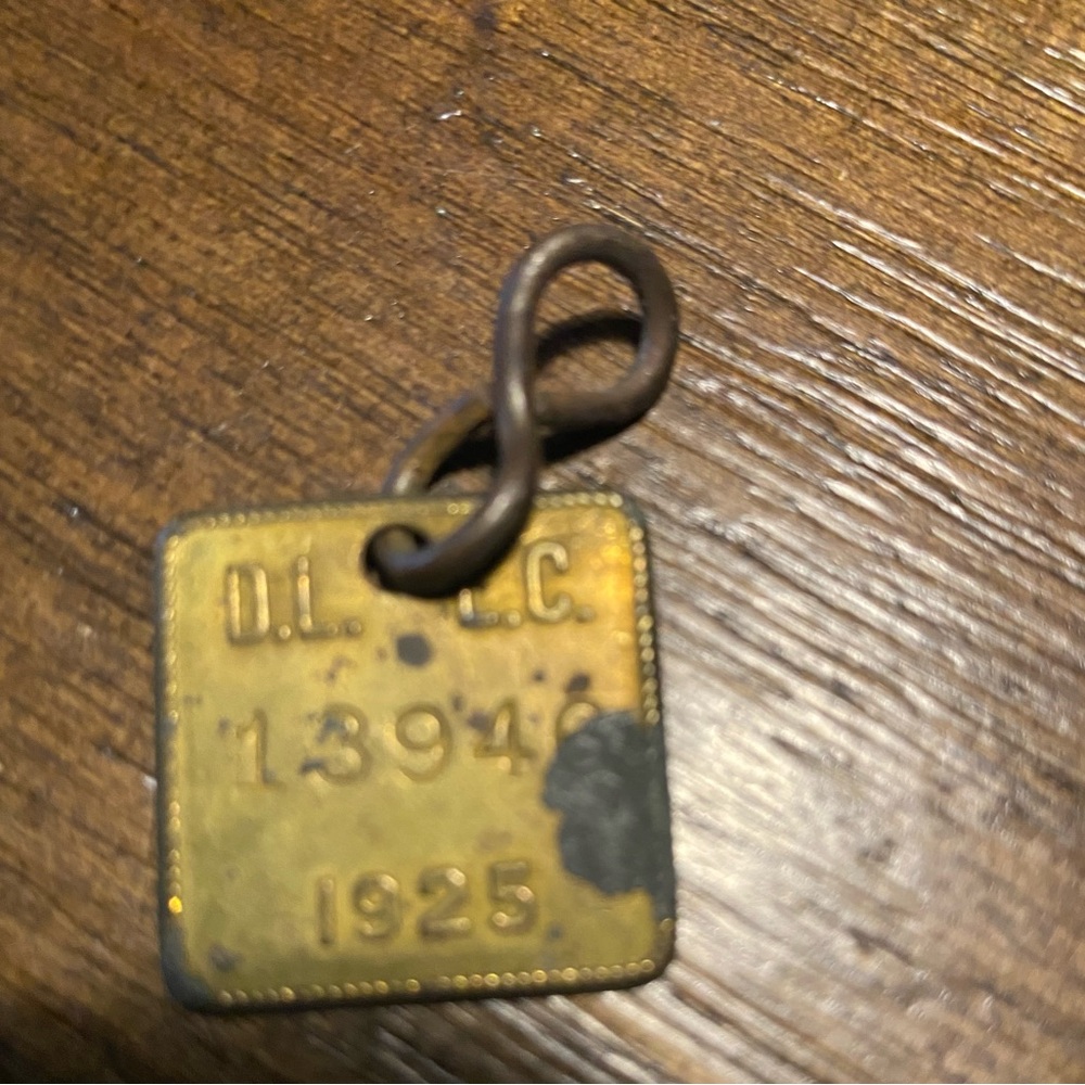 Vintage Brass Tag with Loop
